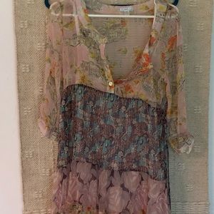 Fluttery sheer babydoll tunic dress